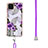 Silicone Candy Rubber Gel Fashionable Pattern Soft Case Cover with Lanyard Strap Y03B for Samsung Galaxy A12