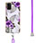 Silicone Candy Rubber Gel Fashionable Pattern Soft Case Cover with Lanyard Strap Y03B for Samsung Galaxy F02S SM-E025F