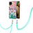 Silicone Candy Rubber Gel Fashionable Pattern Soft Case Cover with Lanyard Strap Y03B for Samsung Galaxy F12 Colorful