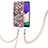 Silicone Candy Rubber Gel Fashionable Pattern Soft Case Cover with Lanyard Strap Y03B for Samsung Galaxy F42 5G