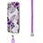 Silicone Candy Rubber Gel Fashionable Pattern Soft Case Cover with Lanyard Strap Y03B for Samsung Galaxy F42 5G