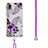 Silicone Candy Rubber Gel Fashionable Pattern Soft Case Cover with Lanyard Strap Y03B for Samsung Galaxy M01 Core