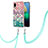 Silicone Candy Rubber Gel Fashionable Pattern Soft Case Cover with Lanyard Strap Y03B for Samsung Galaxy M02