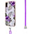 Silicone Candy Rubber Gel Fashionable Pattern Soft Case Cover with Lanyard Strap Y03B for Samsung Galaxy M11