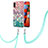 Silicone Candy Rubber Gel Fashionable Pattern Soft Case Cover with Lanyard Strap Y03B for Samsung Galaxy M11 Colorful