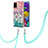 Silicone Candy Rubber Gel Fashionable Pattern Soft Case Cover with Lanyard Strap Y03B for Samsung Galaxy M40S Colorful