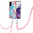 Silicone Candy Rubber Gel Fashionable Pattern Soft Case Cover with Lanyard Strap Y03B for Samsung Galaxy S20