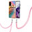 Silicone Candy Rubber Gel Fashionable Pattern Soft Case Cover with Lanyard Strap Y03B for Samsung Galaxy S20 5G