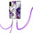 Silicone Candy Rubber Gel Fashionable Pattern Soft Case Cover with Lanyard Strap Y03B for Samsung Galaxy S20 5G