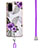 Silicone Candy Rubber Gel Fashionable Pattern Soft Case Cover with Lanyard Strap Y03B for Samsung Galaxy S20 5G