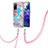 Silicone Candy Rubber Gel Fashionable Pattern Soft Case Cover with Lanyard Strap Y03B for Samsung Galaxy S20 FE (2022) 5G
