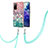 Silicone Candy Rubber Gel Fashionable Pattern Soft Case Cover with Lanyard Strap Y03B for Samsung Galaxy S20 FE 4G