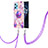 Silicone Candy Rubber Gel Fashionable Pattern Soft Case Cover with Lanyard Strap Y04B for Realme 9 5G