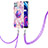 Silicone Candy Rubber Gel Fashionable Pattern Soft Case Cover with Lanyard Strap Y04B for Realme C21Y