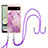 Silicone Candy Rubber Gel Fashionable Pattern Soft Case Cover with Lanyard Strap Y05B for Google Pixel 6a 5G Clove Purple