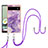 Silicone Candy Rubber Gel Fashionable Pattern Soft Case Cover with Lanyard Strap Y05B for Google Pixel 6a 5G Purple