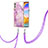 Silicone Candy Rubber Gel Fashionable Pattern Soft Case Cover with Lanyard Strap Y05B for LG Velvet 4G