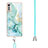 Silicone Candy Rubber Gel Fashionable Pattern Soft Case Cover with Lanyard Strap Y05B for LG Velvet 5G