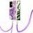 Silicone Candy Rubber Gel Fashionable Pattern Soft Case Cover with Lanyard Strap Y05B for OnePlus Nord CE 3 5G Purple