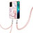 Silicone Candy Rubber Gel Fashionable Pattern Soft Case Cover with Lanyard Strap Y05B for Oppo A54 5G