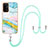 Silicone Candy Rubber Gel Fashionable Pattern Soft Case Cover with Lanyard Strap Y05B for Oppo A54 5G