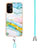 Silicone Candy Rubber Gel Fashionable Pattern Soft Case Cover with Lanyard Strap Y05B for Oppo A74 5G