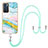 Silicone Candy Rubber Gel Fashionable Pattern Soft Case Cover with Lanyard Strap Y05B for Oppo Reno6 5G