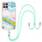 Silicone Candy Rubber Gel Fashionable Pattern Soft Case Cover with Lanyard Strap Y05B for Realme 8i