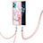 Silicone Candy Rubber Gel Fashionable Pattern Soft Case Cover with Lanyard Strap Y05B for Realme 9 4G Pink