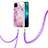 Silicone Candy Rubber Gel Fashionable Pattern Soft Case Cover with Lanyard Strap Y05B for Realme C21Y