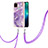 Silicone Candy Rubber Gel Fashionable Pattern Soft Case Cover with Lanyard Strap Y05B for Realme C21Y