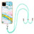 Silicone Candy Rubber Gel Fashionable Pattern Soft Case Cover with Lanyard Strap Y05B for Realme C21Y