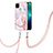 Silicone Candy Rubber Gel Fashionable Pattern Soft Case Cover with Lanyard Strap Y05B for Realme C21Y Pink