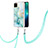 Silicone Candy Rubber Gel Fashionable Pattern Soft Case Cover with Lanyard Strap Y05B for Realme C25Y India Green