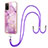 Silicone Candy Rubber Gel Fashionable Pattern Soft Case Cover with Lanyard Strap Y05B for Samsung Galaxy A03s