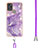 Silicone Candy Rubber Gel Fashionable Pattern Soft Case Cover with Lanyard Strap Y05B for Samsung Galaxy A21s