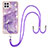 Silicone Candy Rubber Gel Fashionable Pattern Soft Case Cover with Lanyard Strap Y05B for Samsung Galaxy A22 4G