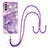 Silicone Candy Rubber Gel Fashionable Pattern Soft Case Cover with Lanyard Strap Y05B for Samsung Galaxy A32 4G