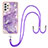 Silicone Candy Rubber Gel Fashionable Pattern Soft Case Cover with Lanyard Strap Y05B for Samsung Galaxy A72 4G