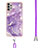 Silicone Candy Rubber Gel Fashionable Pattern Soft Case Cover with Lanyard Strap Y05B for Samsung Galaxy A73 5G