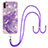 Silicone Candy Rubber Gel Fashionable Pattern Soft Case Cover with Lanyard Strap Y05B for Samsung Galaxy M11