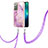 Silicone Candy Rubber Gel Fashionable Pattern Soft Case Cover with Lanyard Strap Y05B for Samsung Galaxy Note 20 5G