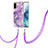 Silicone Candy Rubber Gel Fashionable Pattern Soft Case Cover with Lanyard Strap Y05B for Samsung Galaxy S20 5G