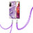 Silicone Candy Rubber Gel Fashionable Pattern Soft Case Cover with Lanyard Strap Y05B for Samsung Galaxy S20 FE (2022) 5G