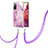 Silicone Candy Rubber Gel Fashionable Pattern Soft Case Cover with Lanyard Strap Y05B for Samsung Galaxy S20 FE (2022) 5G