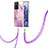 Silicone Candy Rubber Gel Fashionable Pattern Soft Case Cover with Lanyard Strap Y05B for Xiaomi Mi 11T 5G Clove Purple