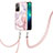 Silicone Candy Rubber Gel Fashionable Pattern Soft Case Cover with Lanyard Strap Y05B for Xiaomi Poco M4 Pro 5G Pink