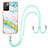 Silicone Candy Rubber Gel Fashionable Pattern Soft Case Cover with Lanyard Strap Y05B for Xiaomi Redmi 10 (2022)