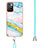 Silicone Candy Rubber Gel Fashionable Pattern Soft Case Cover with Lanyard Strap Y05B for Xiaomi Redmi 10 4G