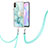 Silicone Candy Rubber Gel Fashionable Pattern Soft Case Cover with Lanyard Strap Y05B for Xiaomi Redmi 9AT Green